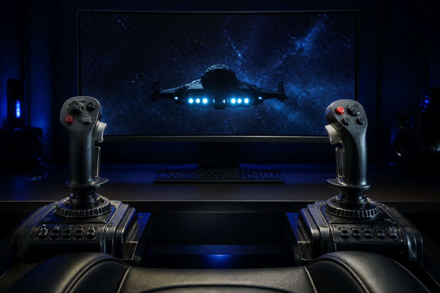 HOSAS Dual-Joystick-Setup für Weltraumsimulationen