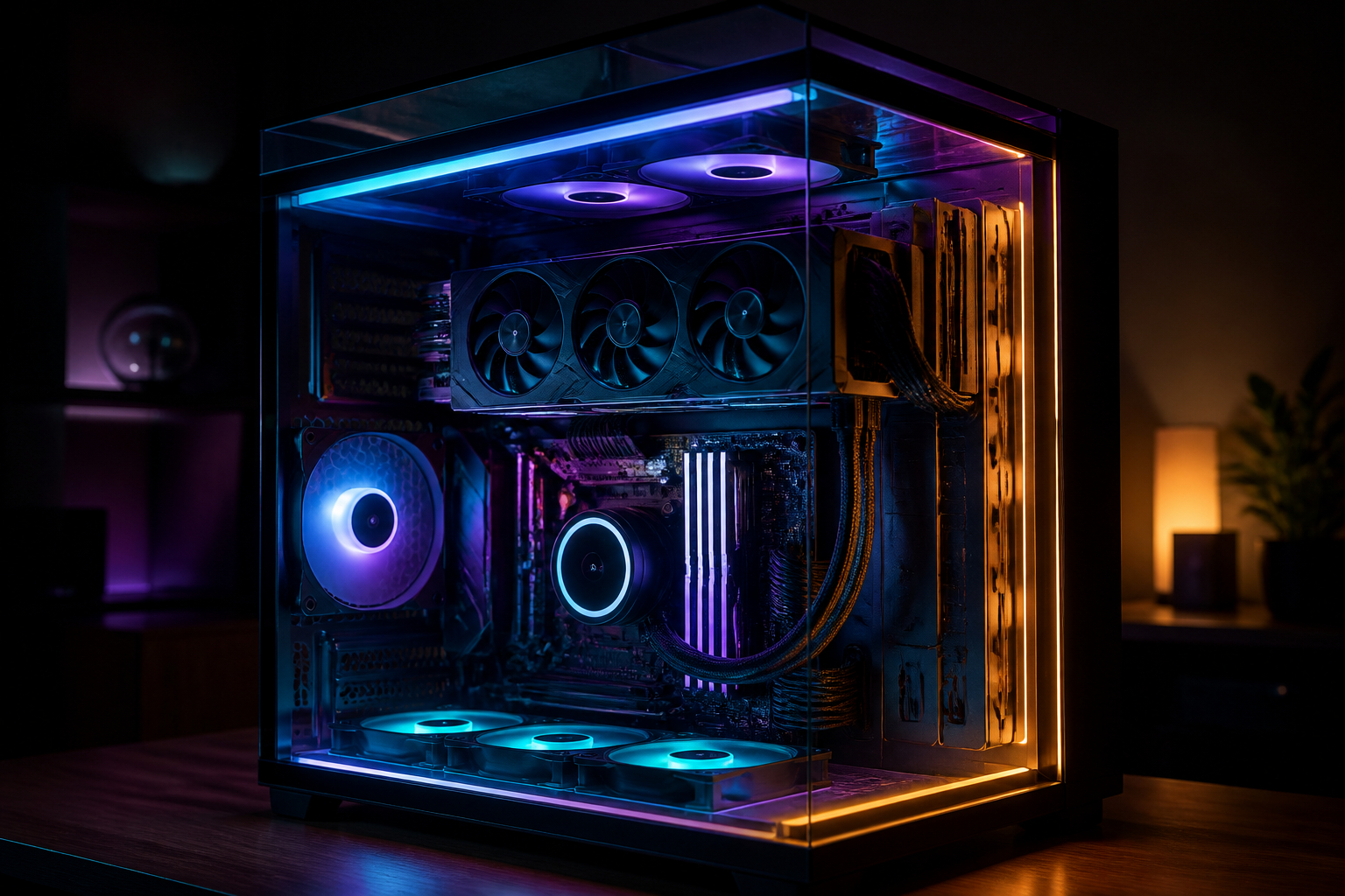 Gaming-PC mit Panorama-Glas und ARGB-Beleuchtung
