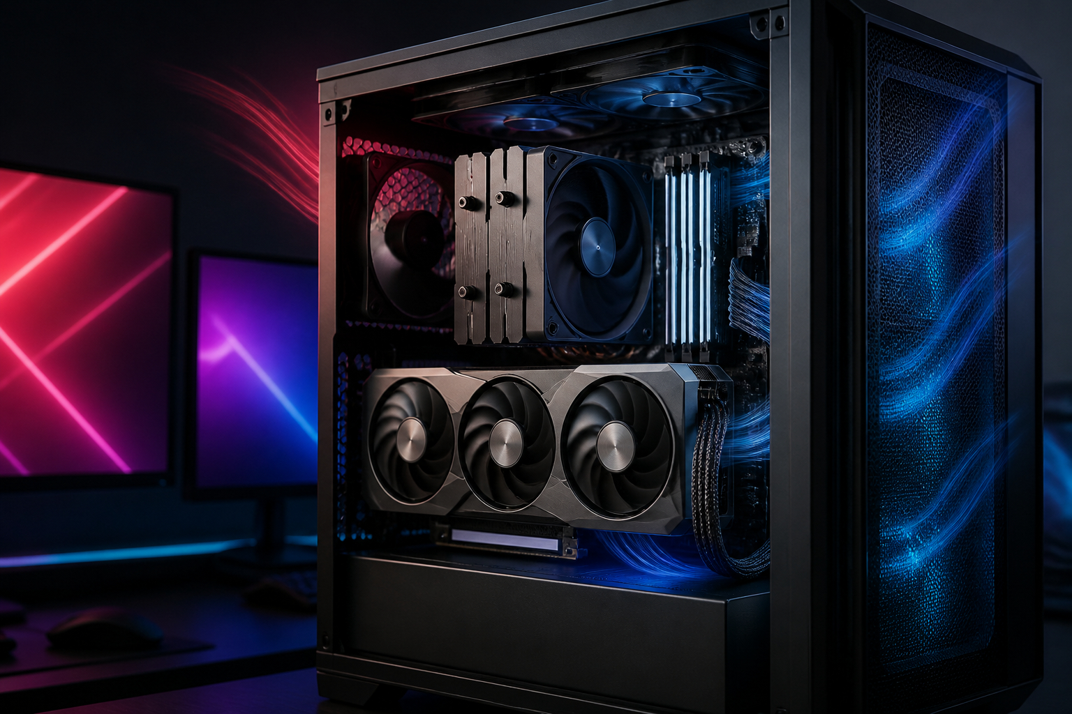 Gaming-PC mit Grafikkarte, VRAM und effizienter Kühlung