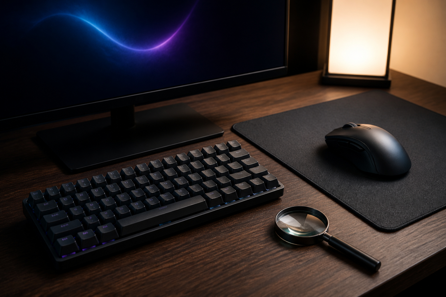 Gebrauchtes Gaming-Zubehör auf einem Schreibtisch prüfen
