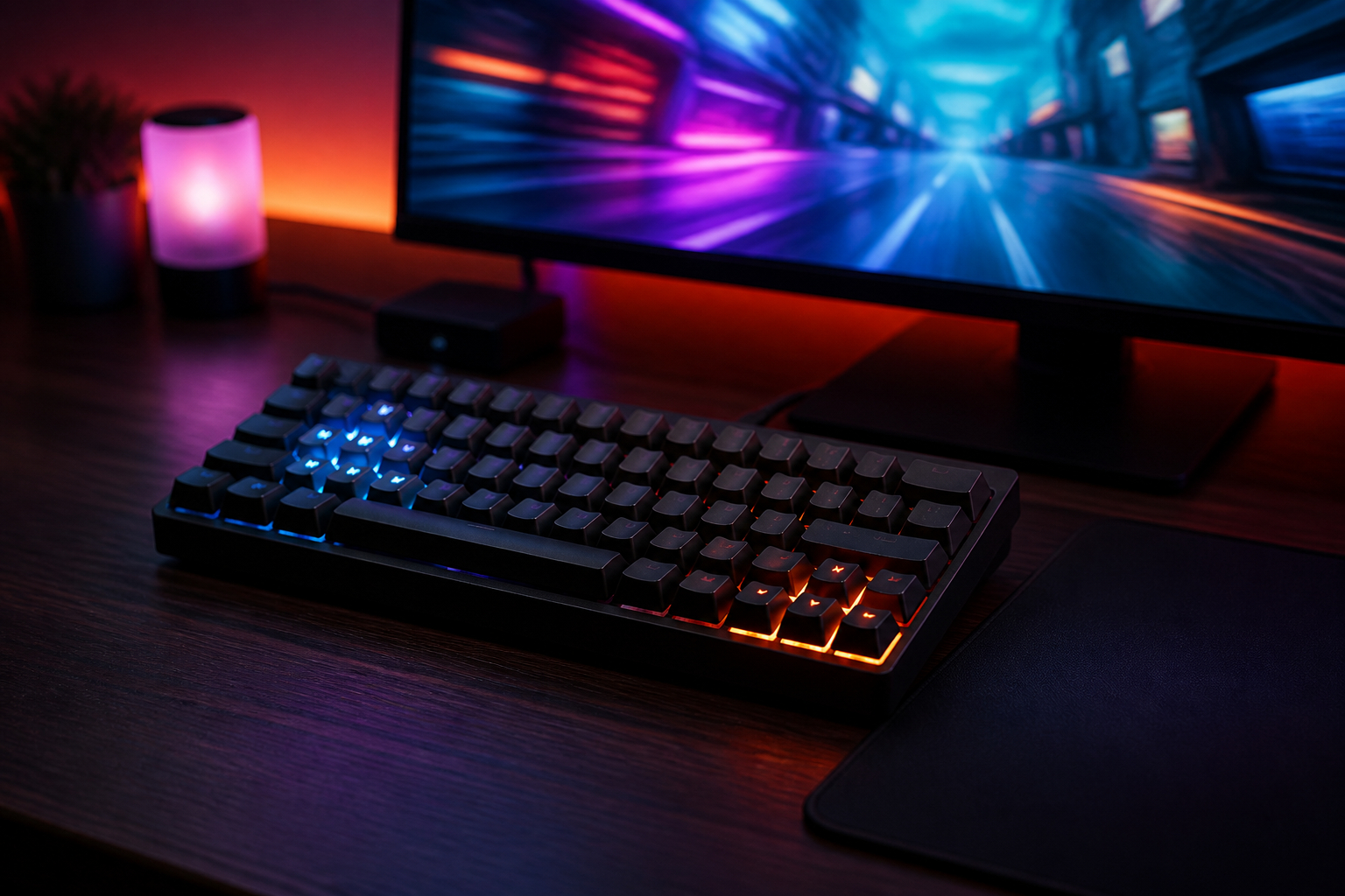 Kompakte Gaming-Tastatur für schnelle Mausbewegungen und kompetitives Spielen