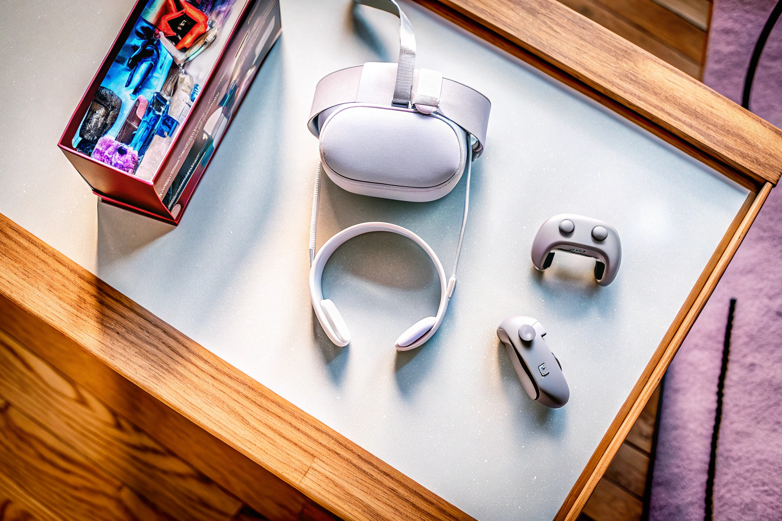 Meta Quest 3S VR-Headset mit Zubehör