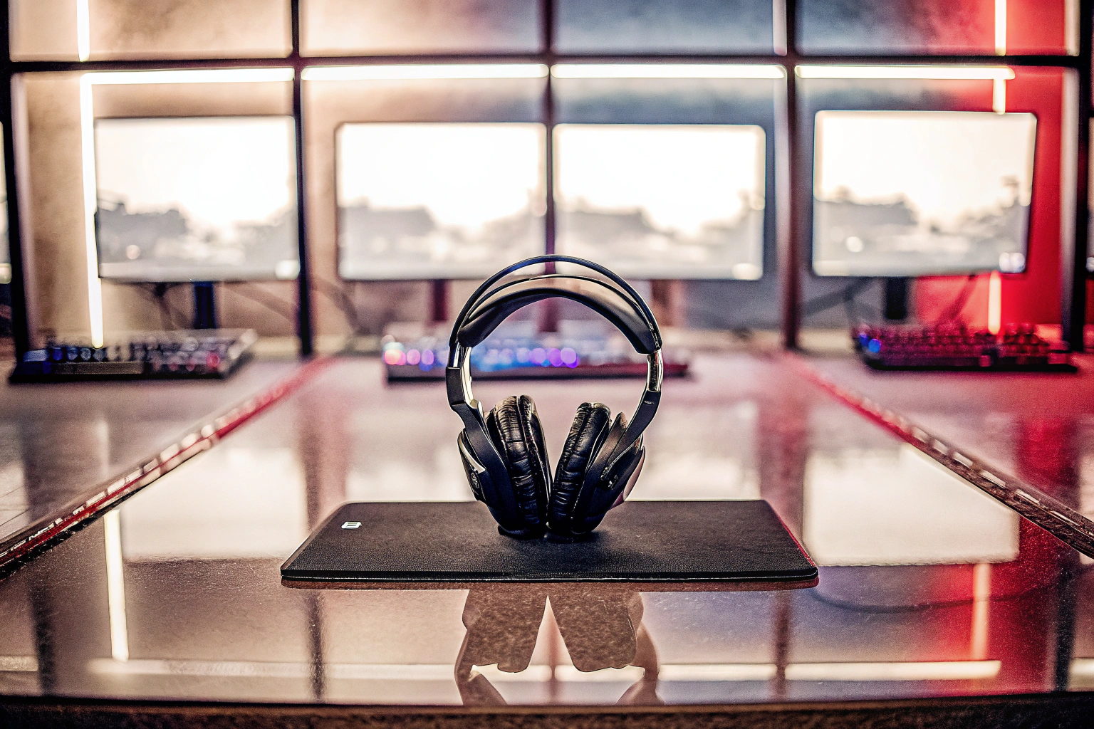 Das Razer BlackShark V2 X Headset in einer Gaming-Umgebung, perfekt für Esport-Wettkämpfe. Razer BlackShark V2 X Gaming Headset