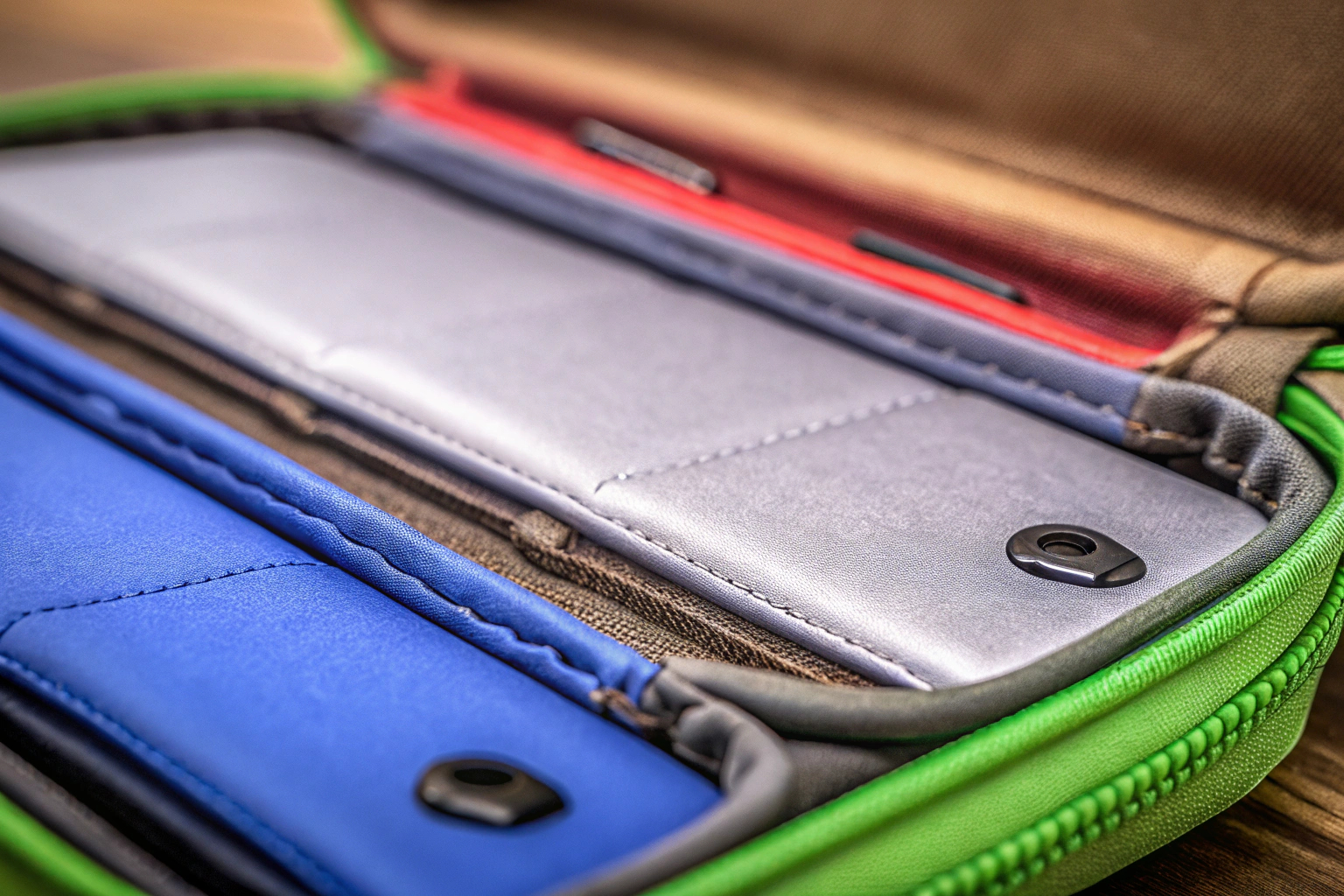 Detailaufnahme der daydayup Tasche, die eine Nintendo Switch sicher schützt. Nintendo Switch Tasche