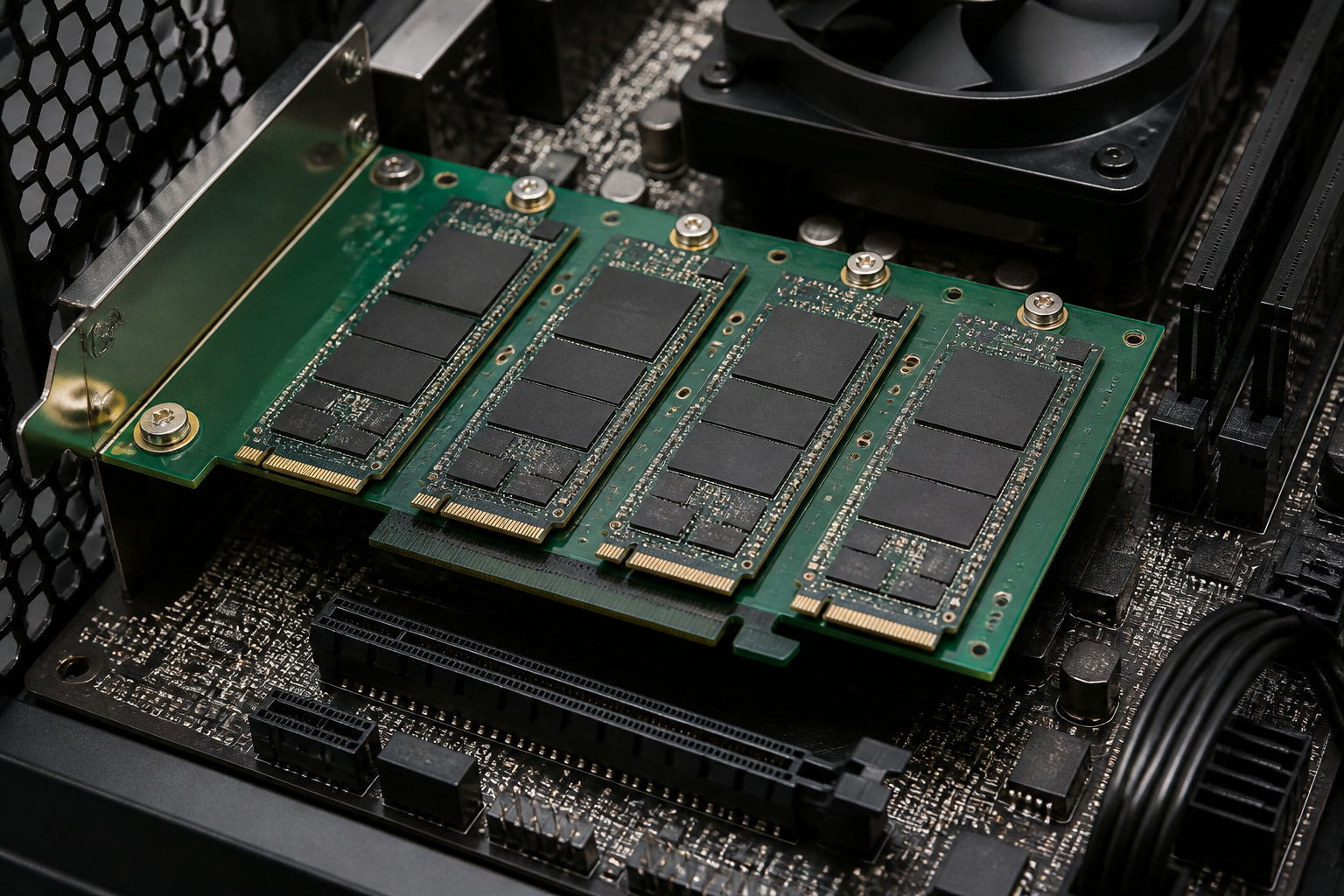 PCIe-Bifurkation mit mehreren M.2-NVMe-SSDs auf einer Erweiterungskarte