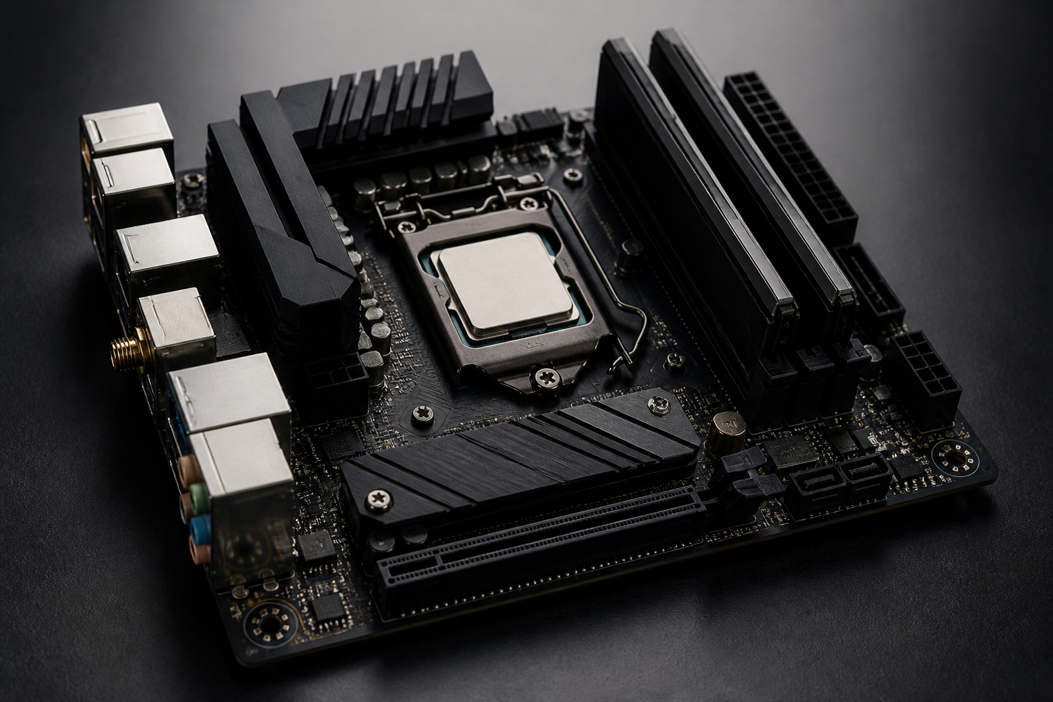 Mini-ITX-Mainboard mit M.2-SSD und Arbeitsspeicher