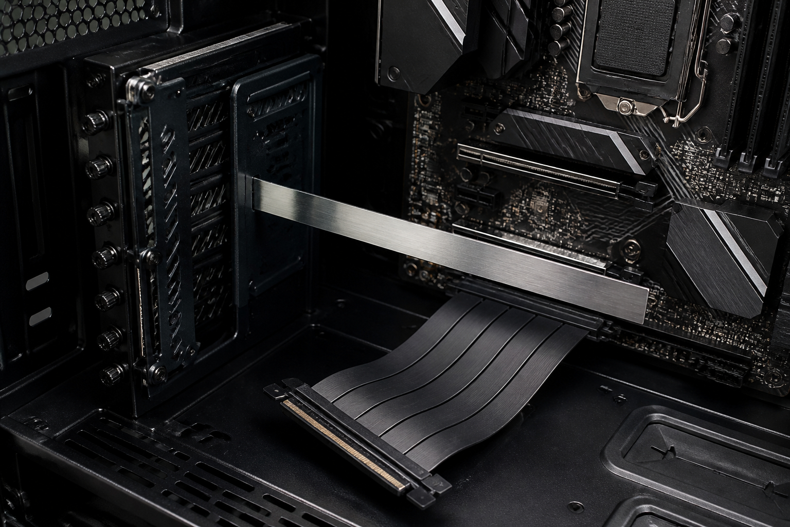 Kabellänge für PCIe-Riser-Kabel im PC-Gehäuse messen