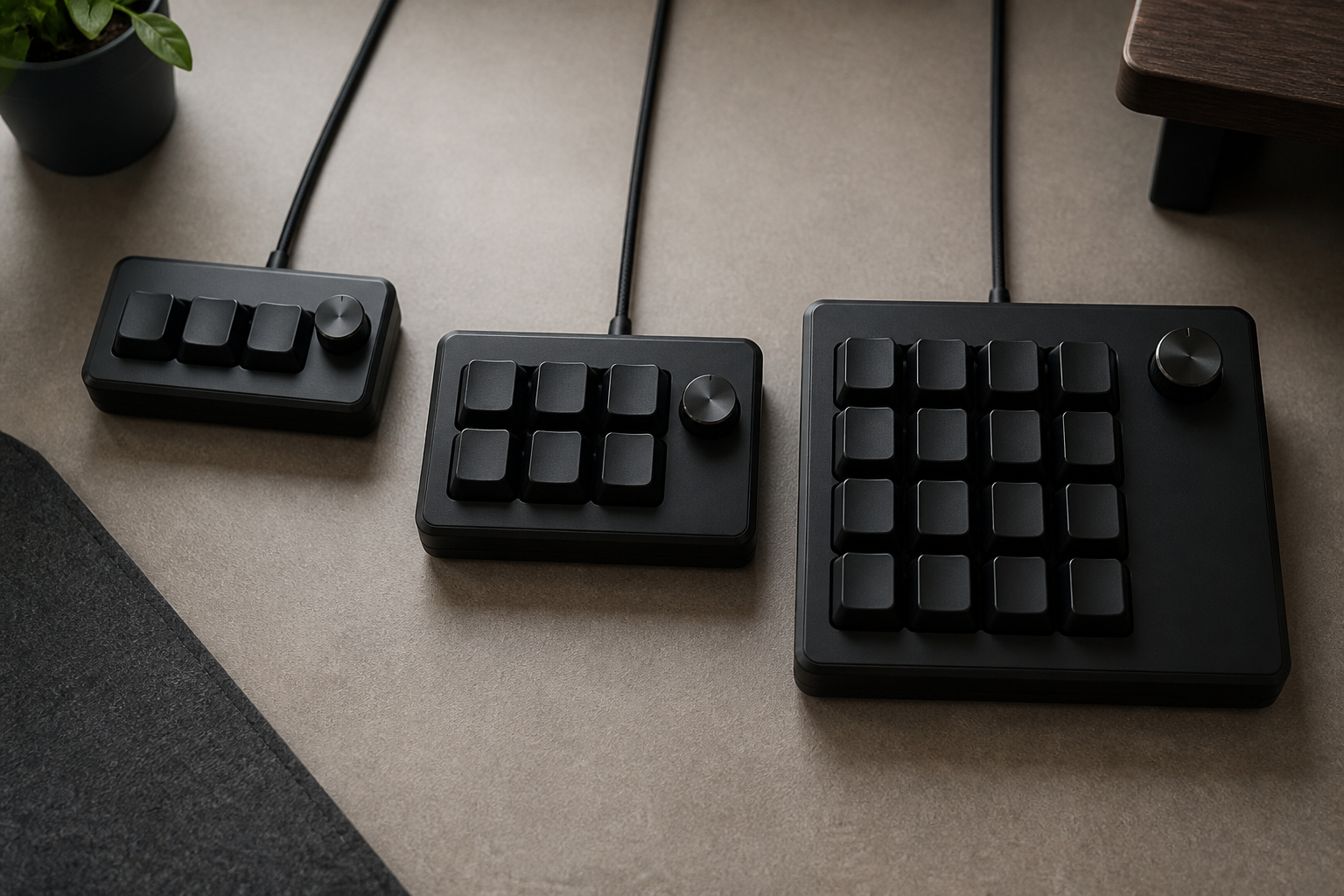 Vergleich verschiedener Makropad-Größen für Gaming
