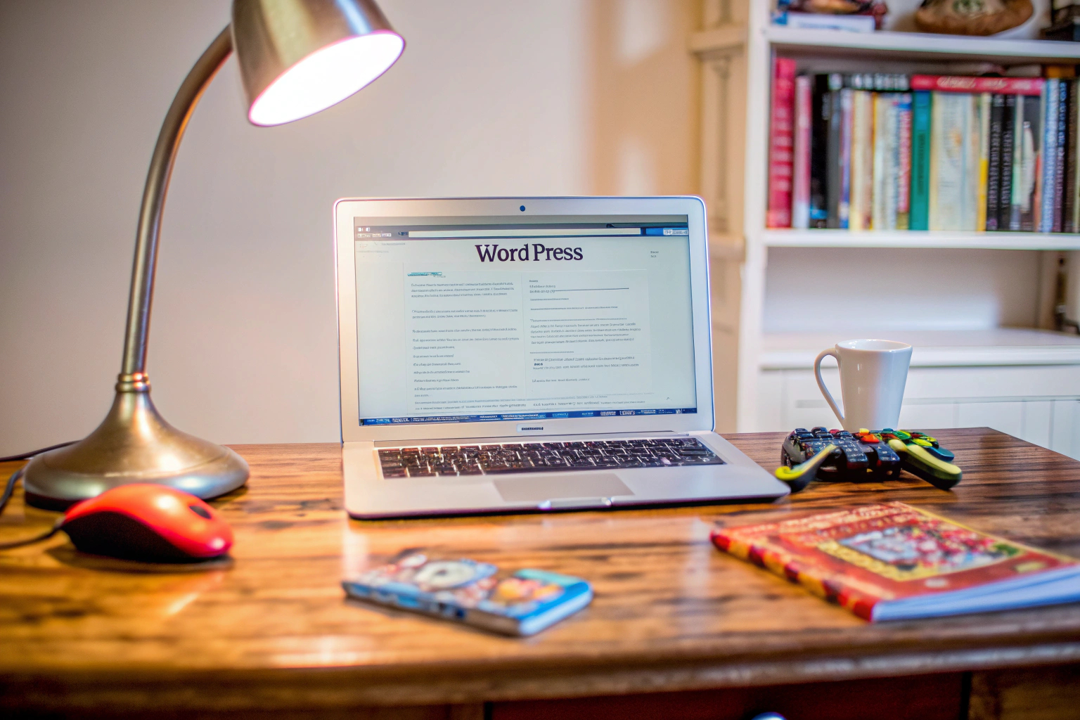 Laptop mit WordPress-Seite