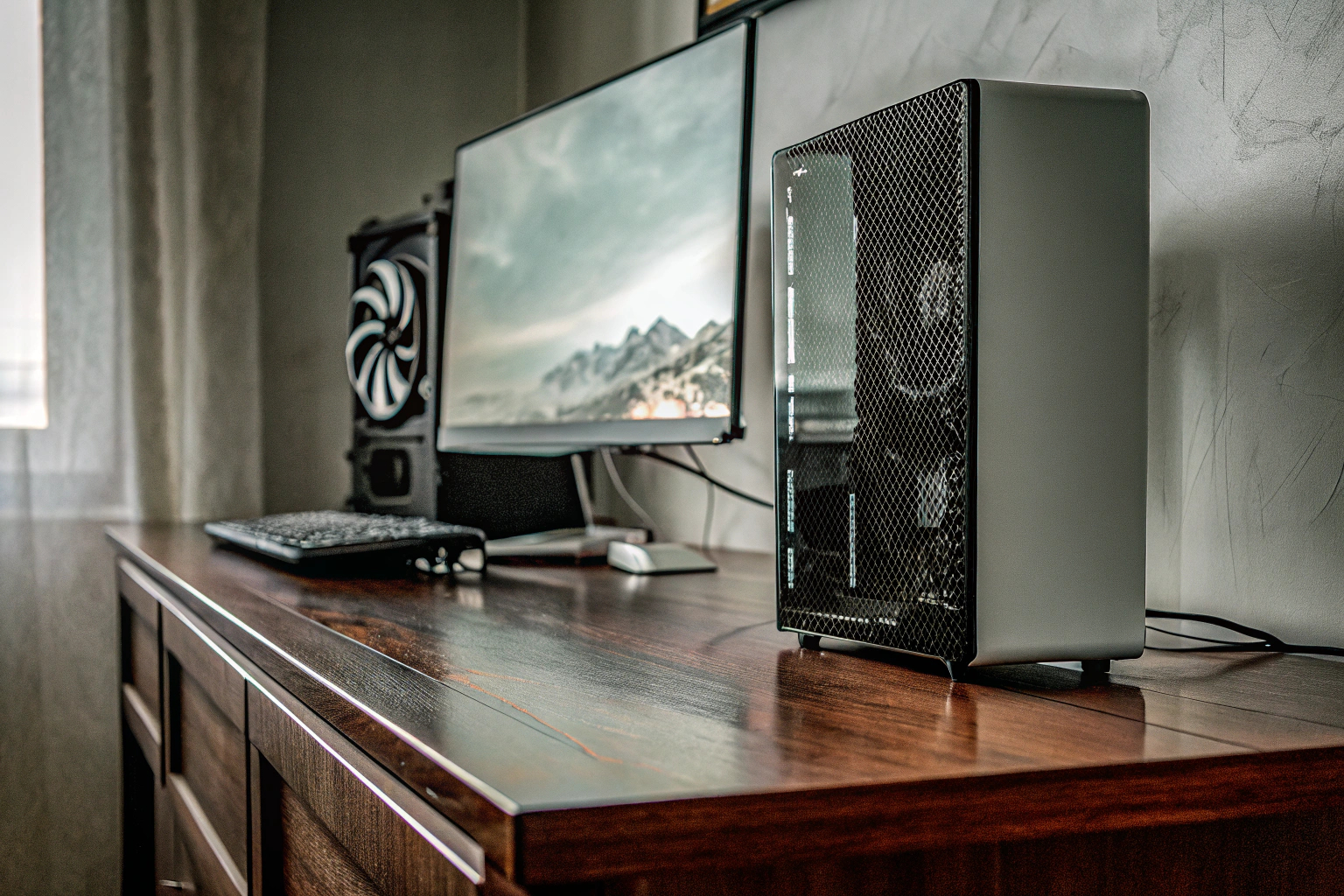 Ein Bild von einem Gaming-PC-Setup mit dem neuen Upgrade-Kit installiert. Gaming-PC mit neuem Aufrüst-Kit
