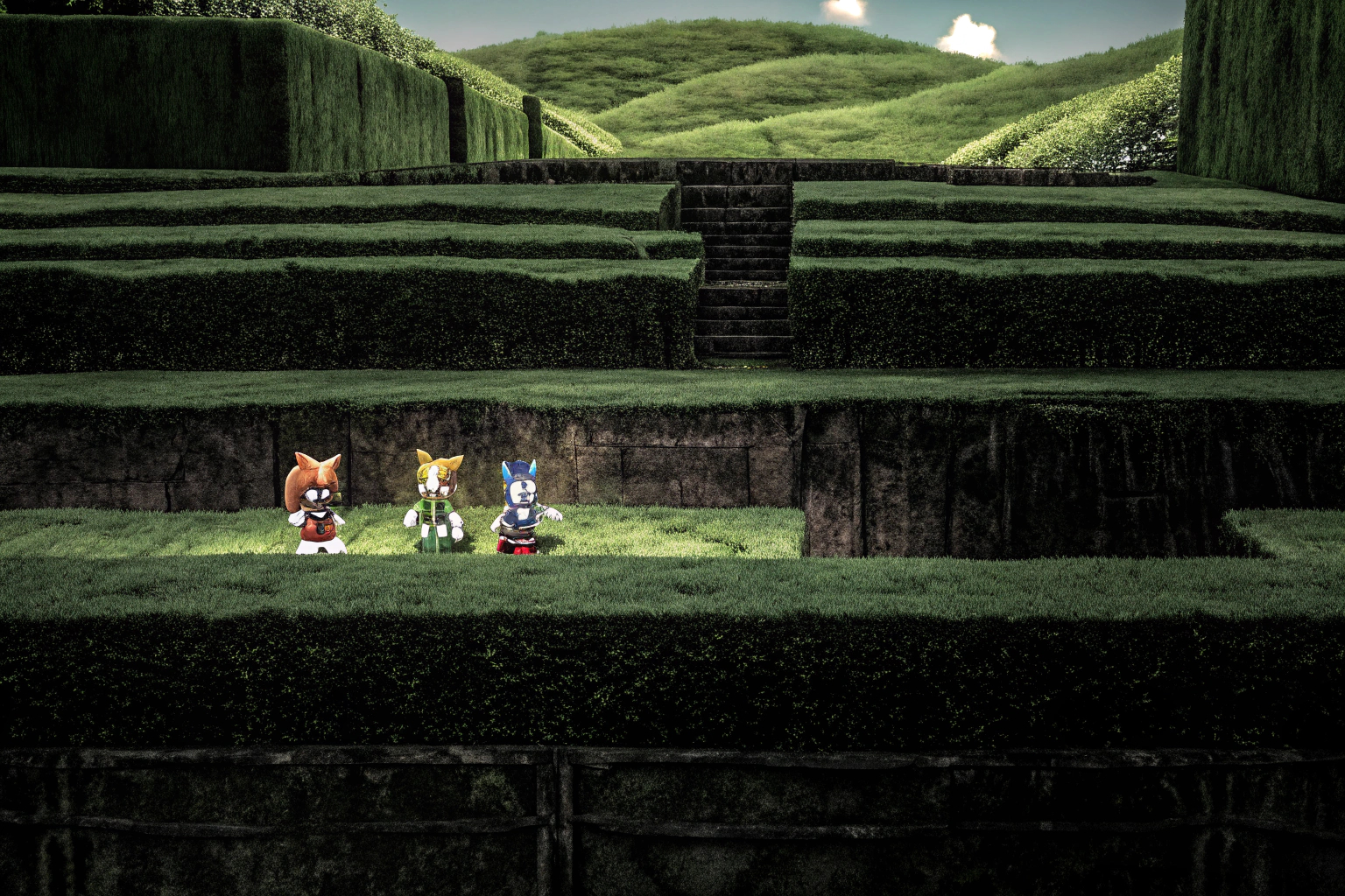 Ein Bild von Sonic und seinen Freunden aus dem Spiel Sonic Superstars, das den klassischen Look in neuer Grafik zeigt. Sonic Superstars Charaktere