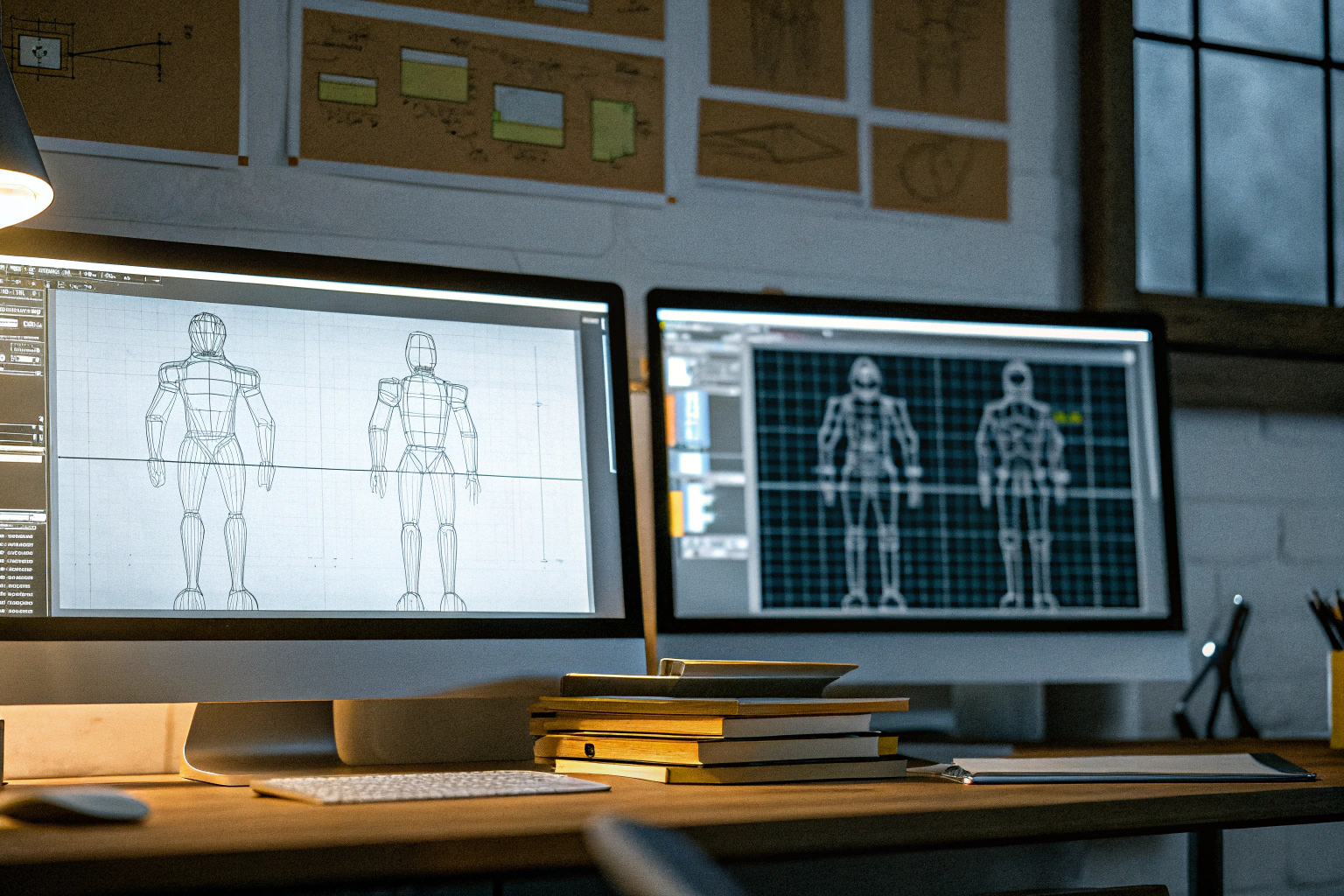 Ein Entwickler, der an einem KI-Modell für ein Videospiel arbeitet. Entwicklung von KI-Modellen im Gaming