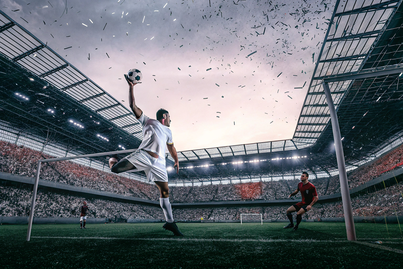 Ein episches Fußballspiel im EA SPORTS FC 25, das die Intensität des Spiels einfängt. Fußballaction in EA SPORTS FC 25