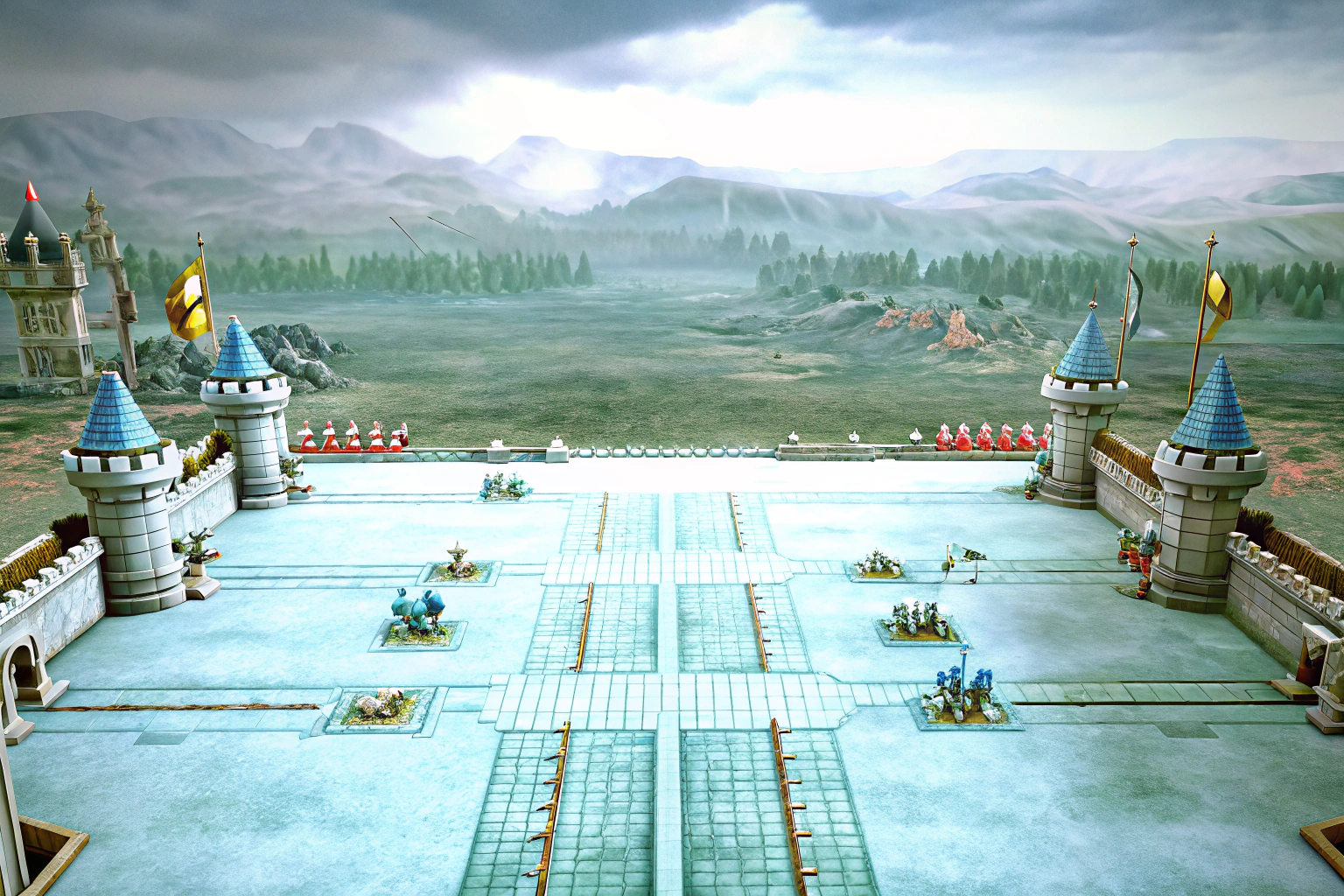 Ein episches Schlachtfeld aus dem Spiel Lords Mobile mit beeindruckender Grafik. Lords Mobile Schlachtfeld