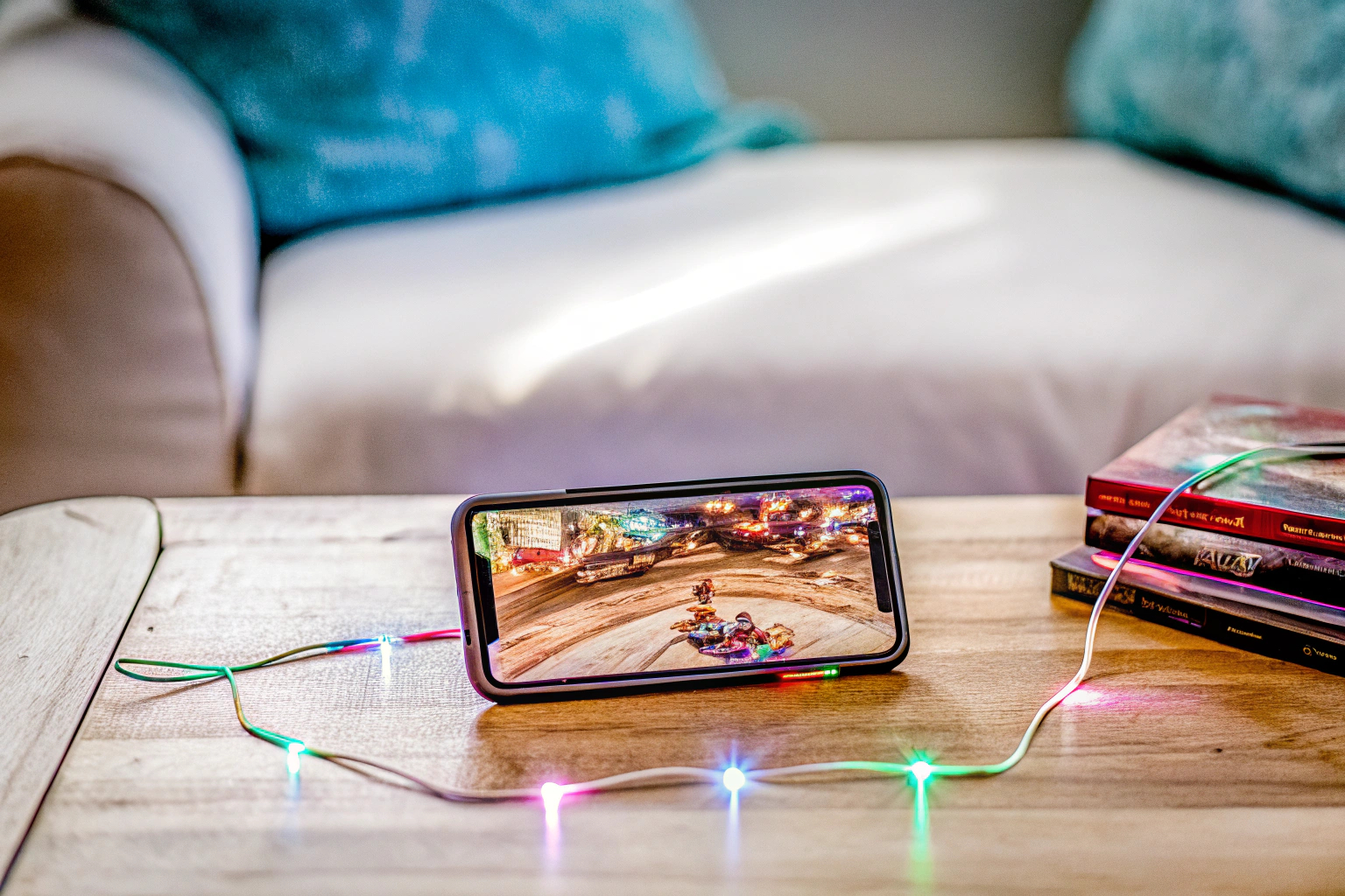 Ein Gamer beim Spielen eines Mobile Games mit maximaler Konzentration und Freude. Mobile Gamer