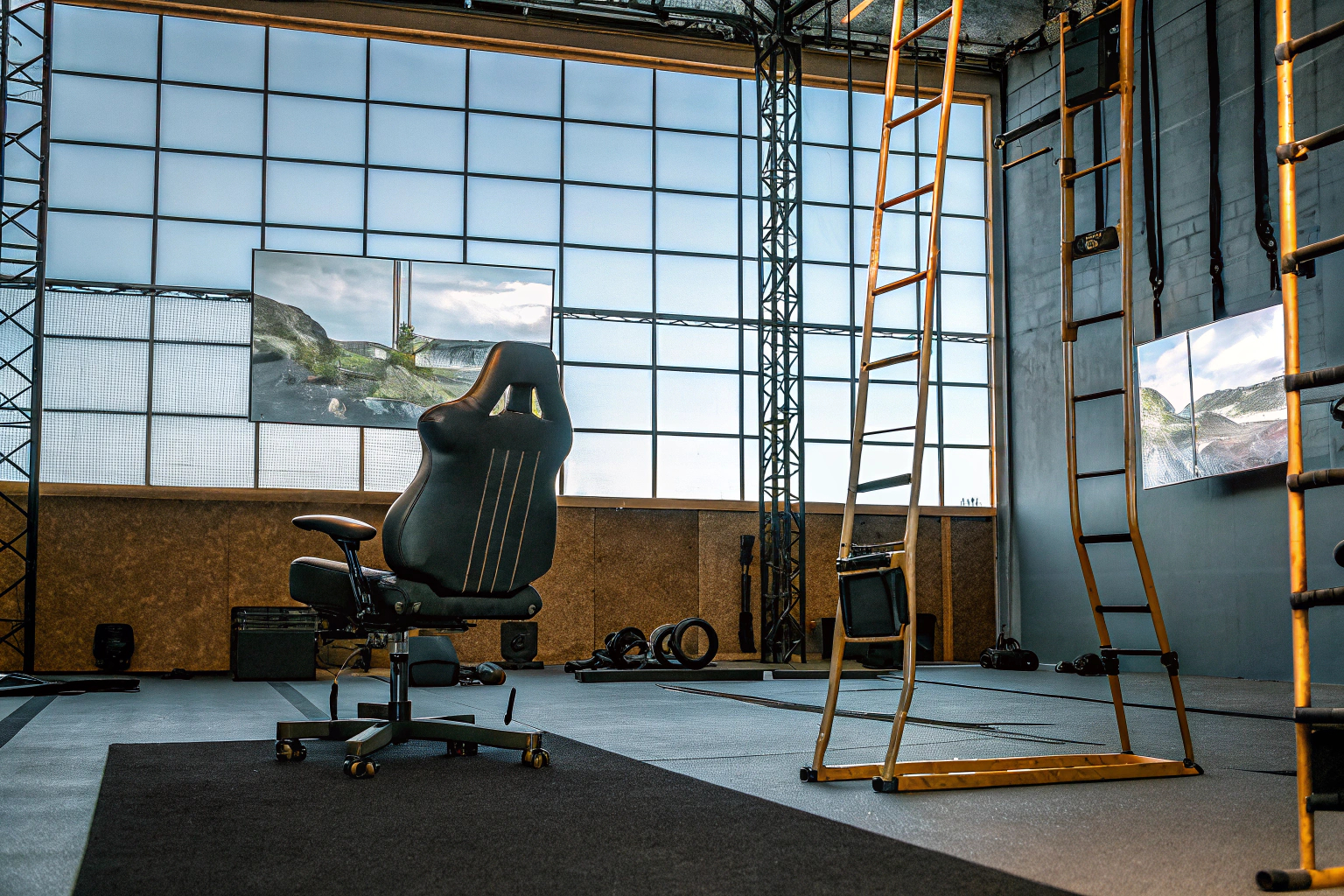 Ein Gamer, der an einem Fitnessprogramm für E-Sportler teilnimmt, mit Fokus auf Übungen für Reaktionsschnelligkeit. Fitness im E-Sport