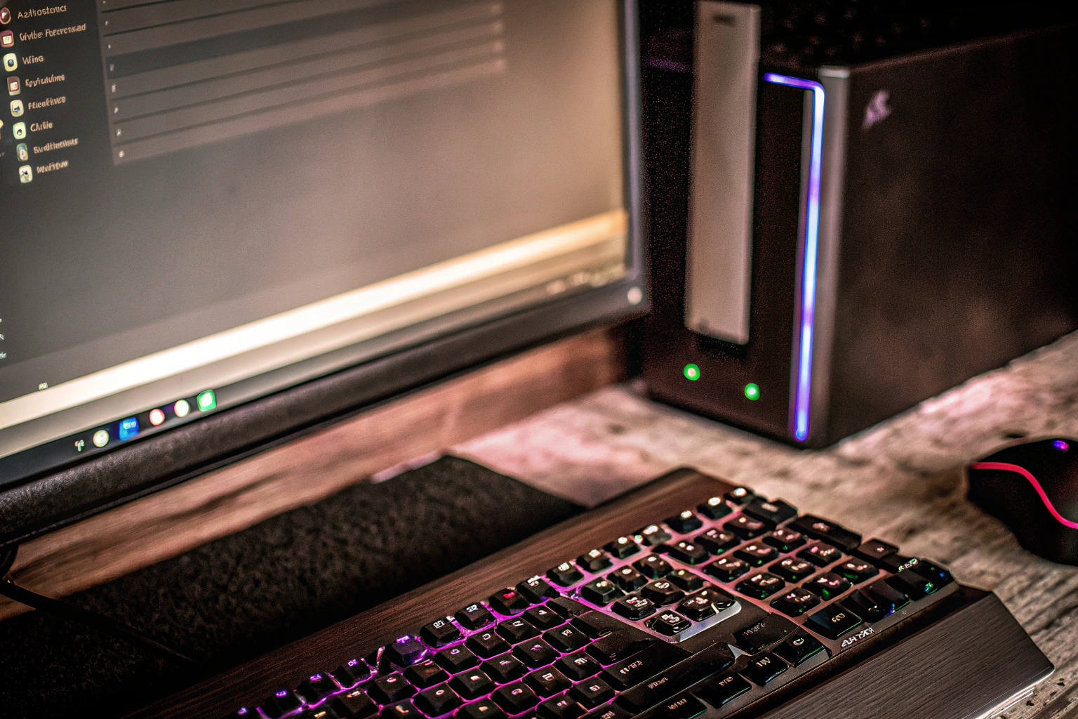 Ein Gamer, der an seinem PC arbeitet und seine Daten sichert. Gamer sichert Spielstände am PC