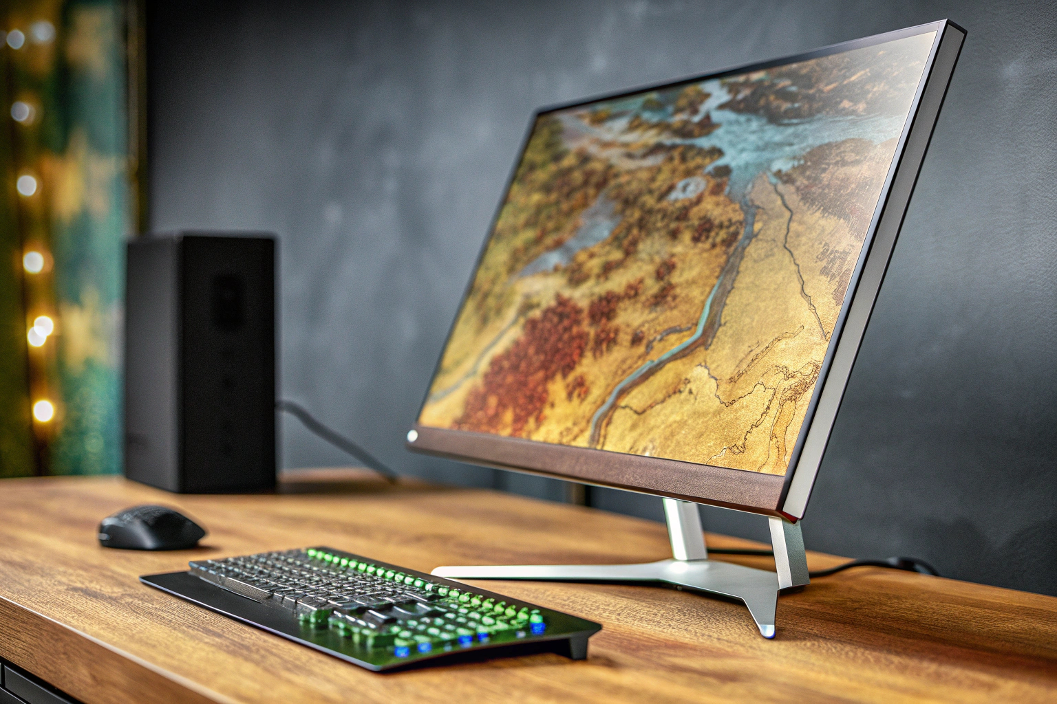 Gamer mit großem Monitor