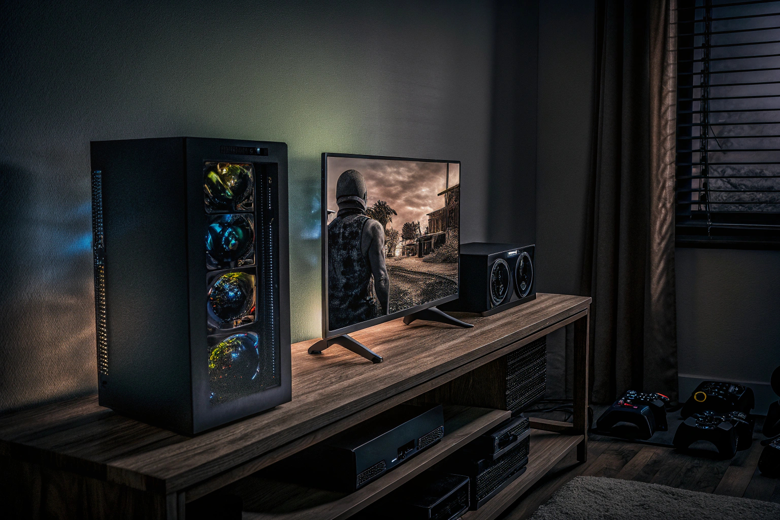 Gamer an einem Gaming-PC