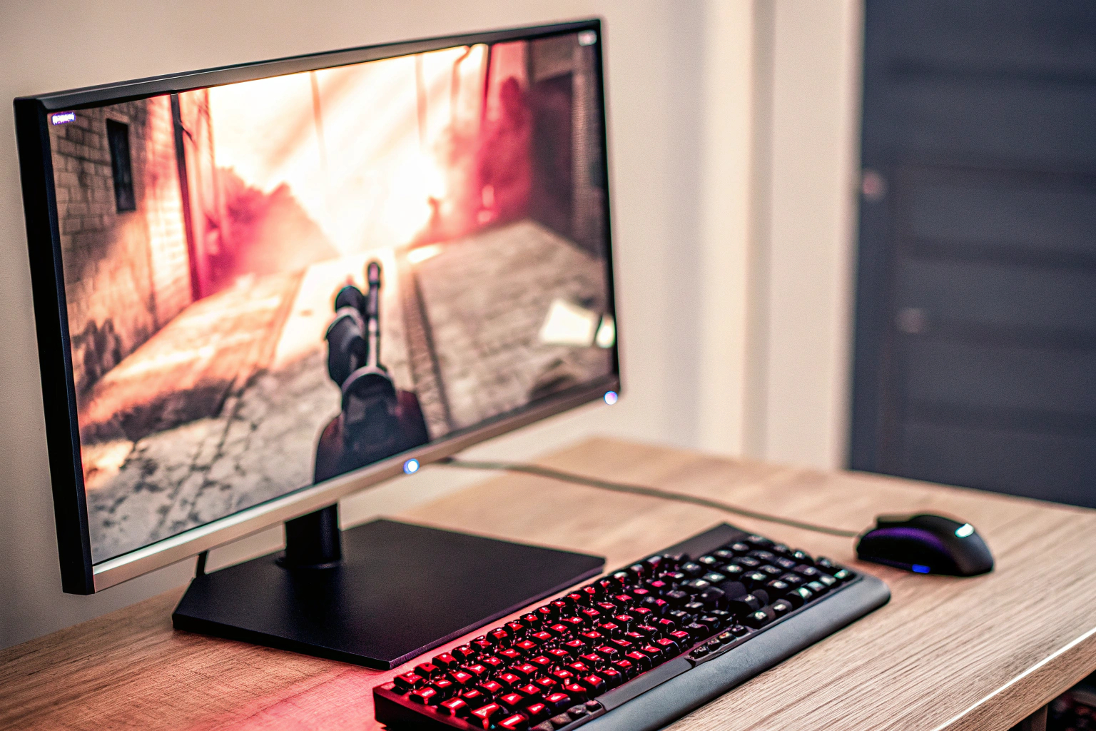 Gamer vor einem Gaming-Monitor