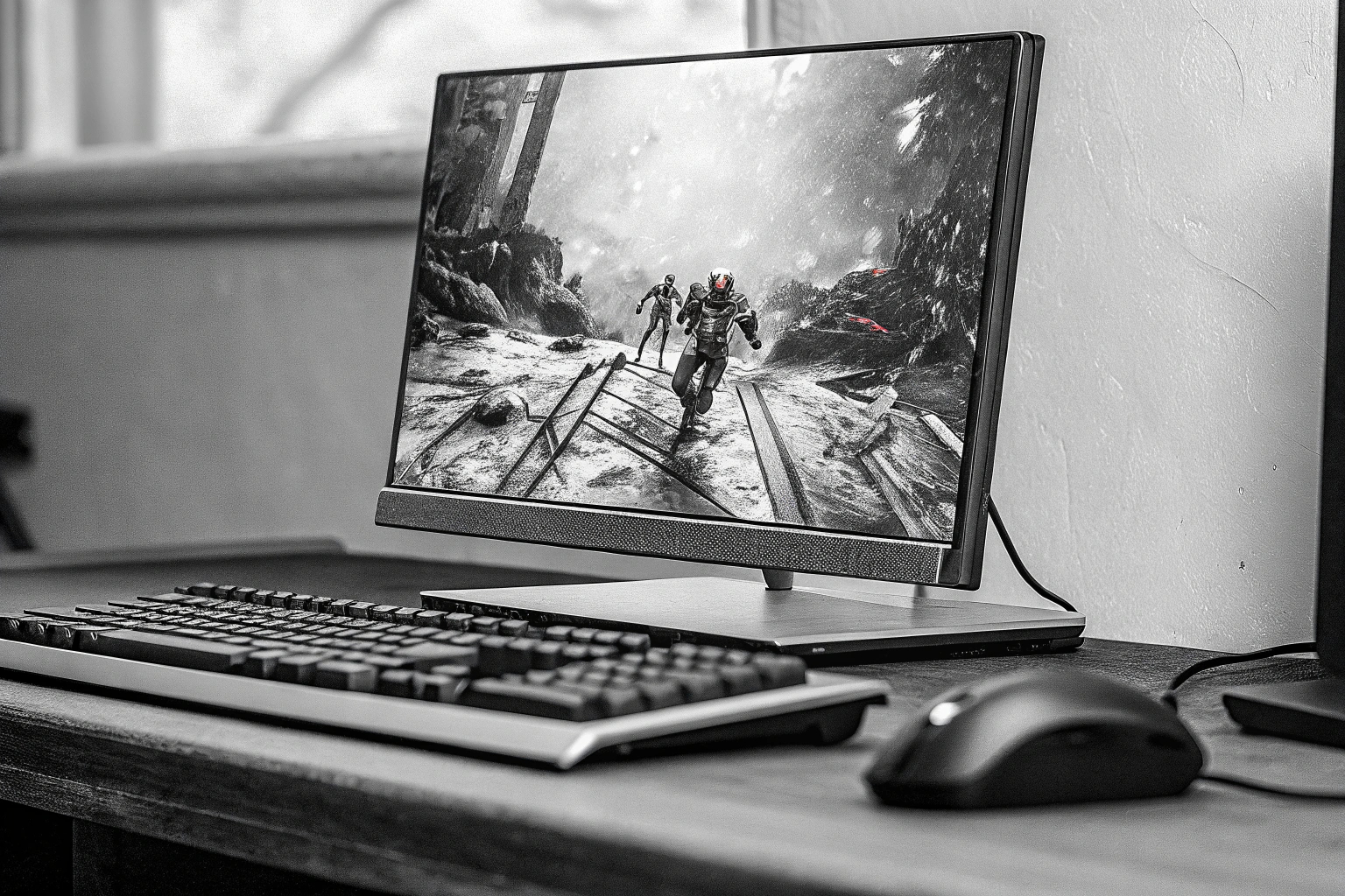 Ein Gaming-Monitor mit hoher Bildwiederholrate und geringer Reaktionszeit. Gaming-Monitor mit hoher Bildwiederholrate