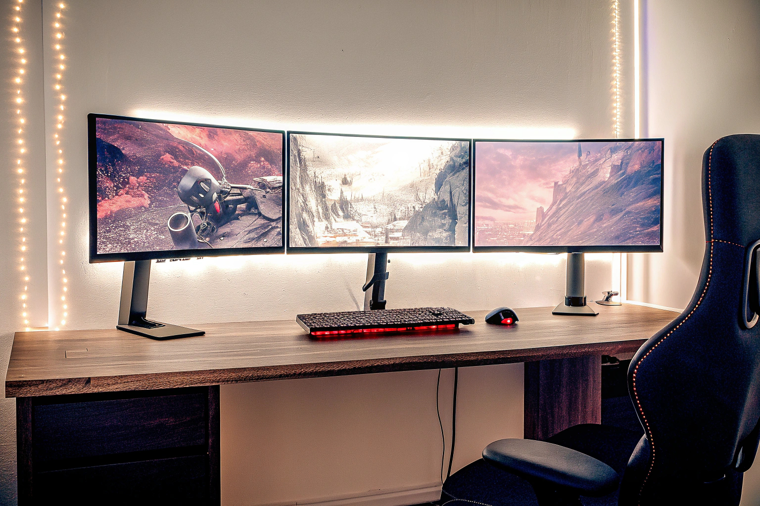 Gaming-Setup mit mehreren Monitoren