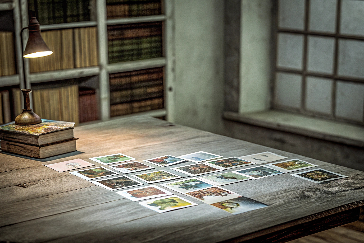 Kind erfindet eine Geschichte mit Karten