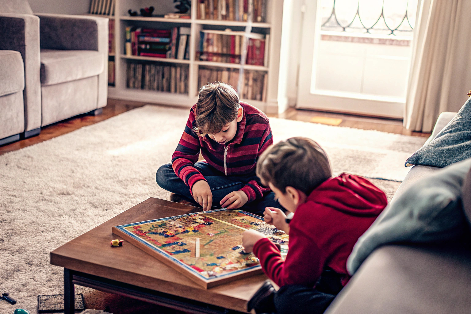 Kind spielt Brettspiel