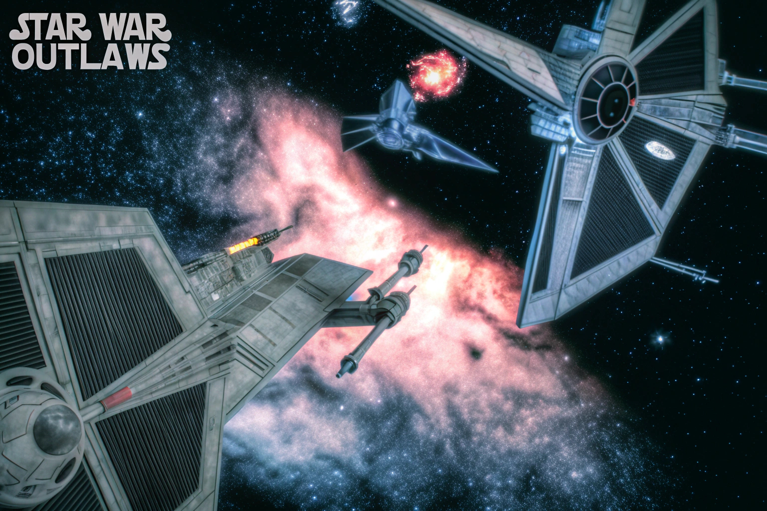 Ein Luftkampf im Weltraum aus Star Wars Outlaws. Star Wars Outlaws PS5 Luftkampf