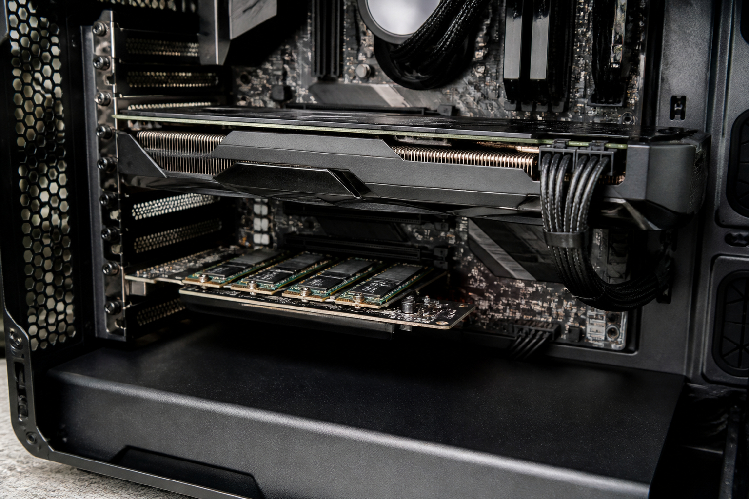 Workstation mit PCIe-Bifurkation und mehreren NVMe-Laufwerken