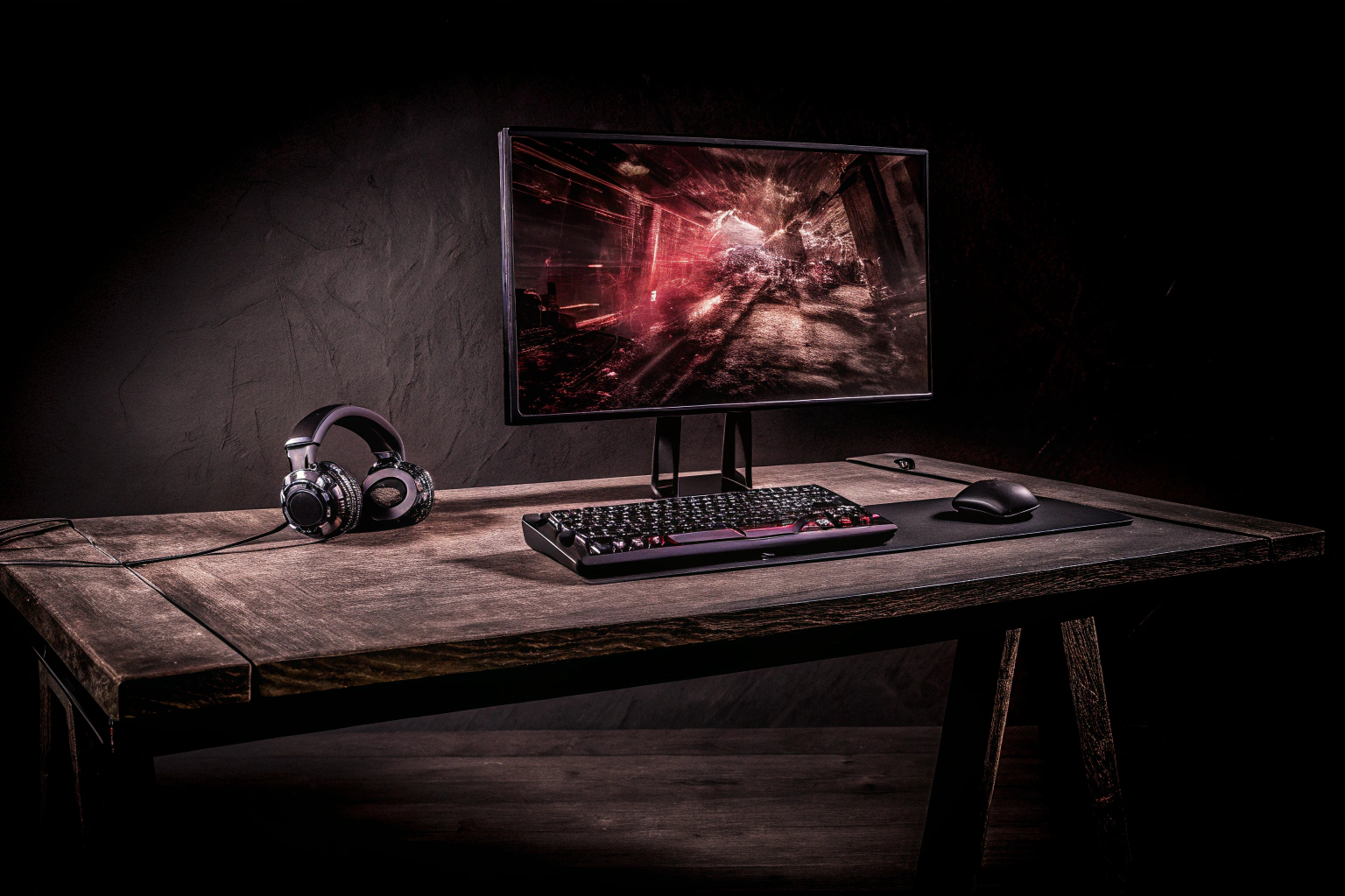 Ein modernes Setup mit einem ASUS ROG Strix Monitor, ideal für immersive Gaming-Erlebnisse. ASUS ROG Strix Monitor Setup