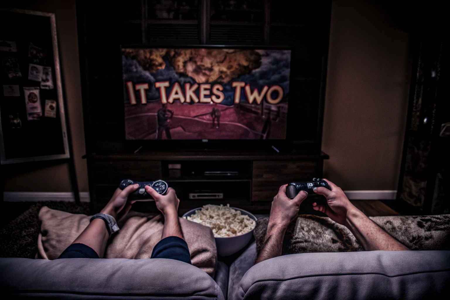 Ein Paar, das gemeinsam IT TAKES TWO spielt und dabei viel Spaß hat. IT TAKES TWO Koop-Spiel