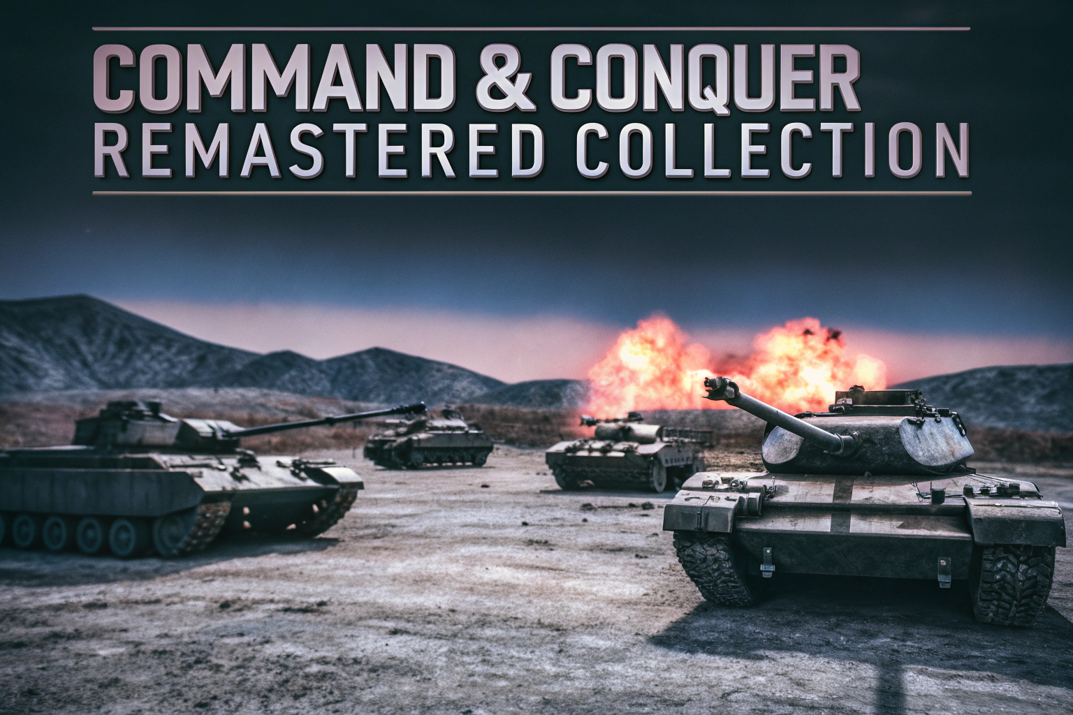 Ein Screenshot aus der Command & Conquer Remastered Collection mit einem strategischen Kampfszenario. Strategisches Kampfszenario in Command & Conquer Remastered