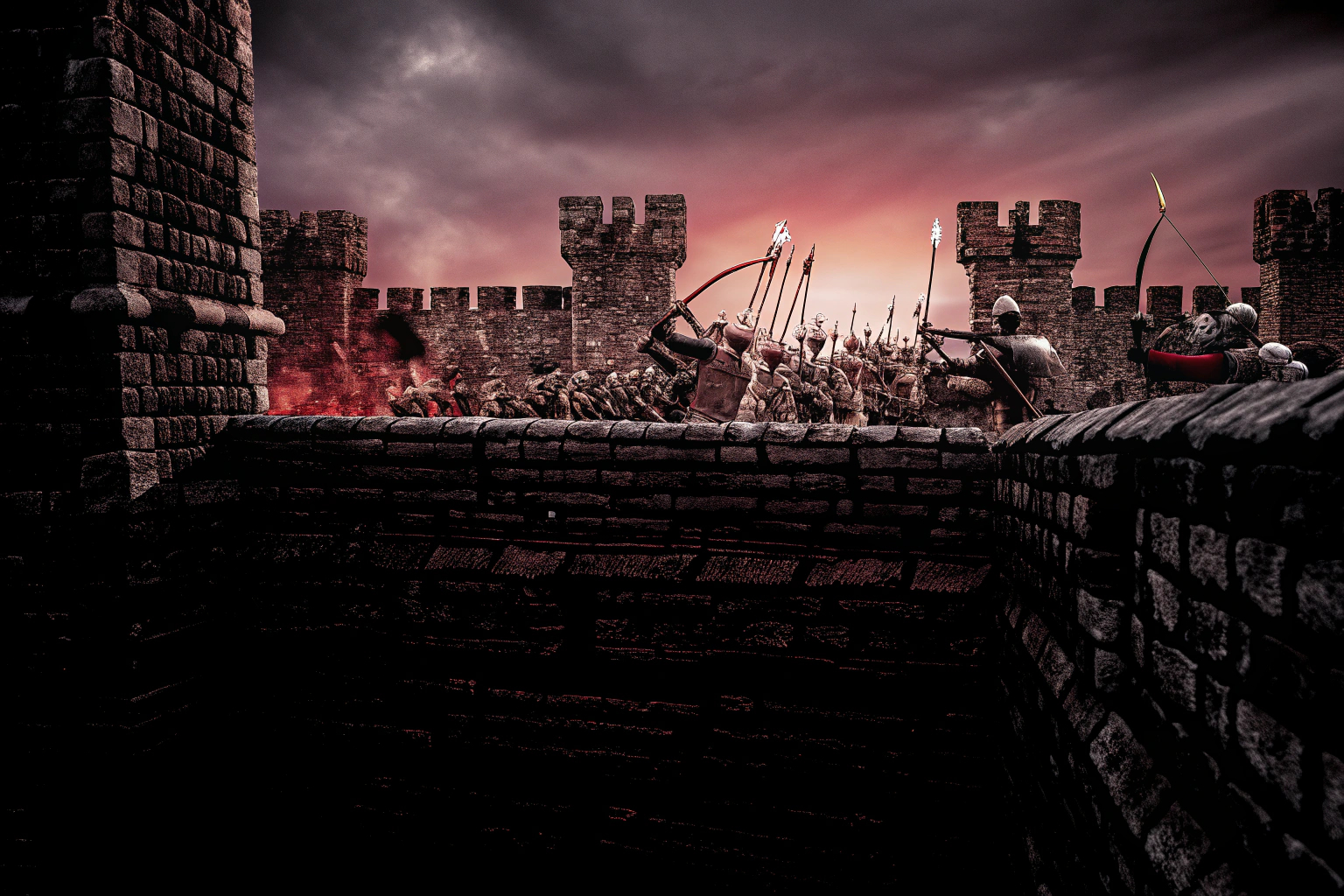 Ein Screenshot aus The Stronghold Collection, der eine epische Burgenschlacht zeigt. The Stronghold Collection Screenshot