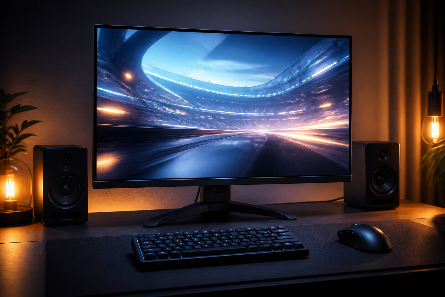 Spieler nutzt einen schnellen 1440p Gaming Monitor für Shooter