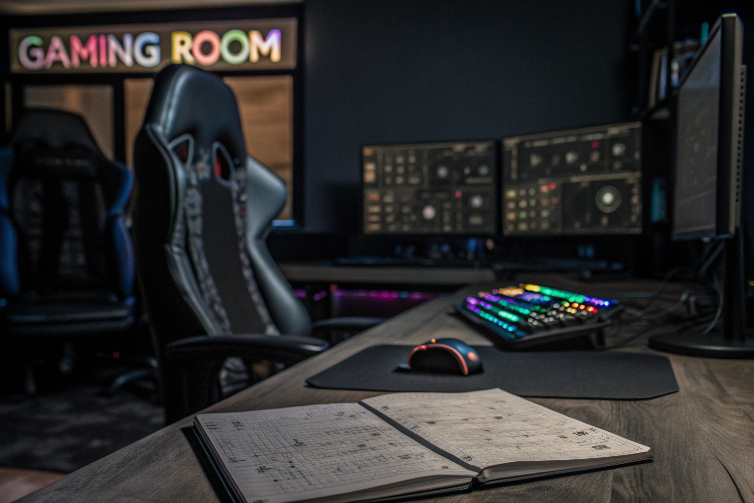 Ein Team von Esports-Spielern, die gemeinsam vor einem Computerbildschirm sitzen und Strategien besprechen. Esports-Team bei der Strategieplanung