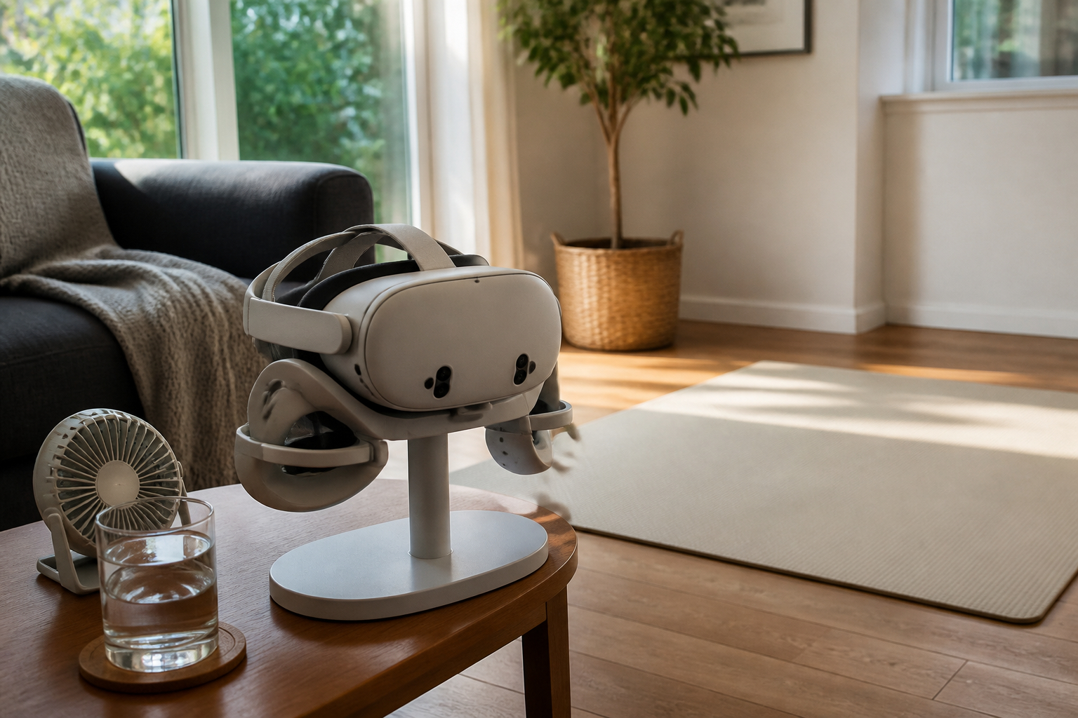VR-Einsteiger passt Headset für komfortables Gaming ohne Übelkeit an