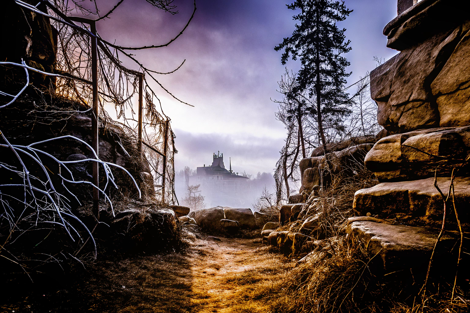 Eine atmosphärische Szene aus dem Gothic 1 Remake, die die düstere Welt von Khorinis zeigt. Gothic 1 Remake Szene