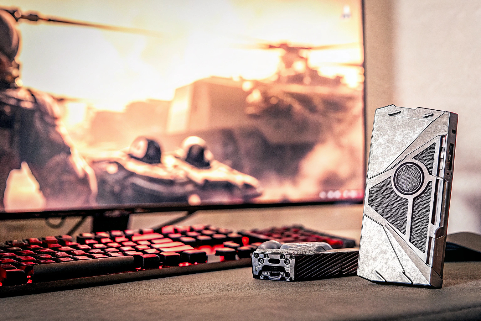 Eine beeindruckende Gaming-Szene, die die Leistung moderner Grafikkarten zeigt Gaming-Szene mit beeindruckender Grafik