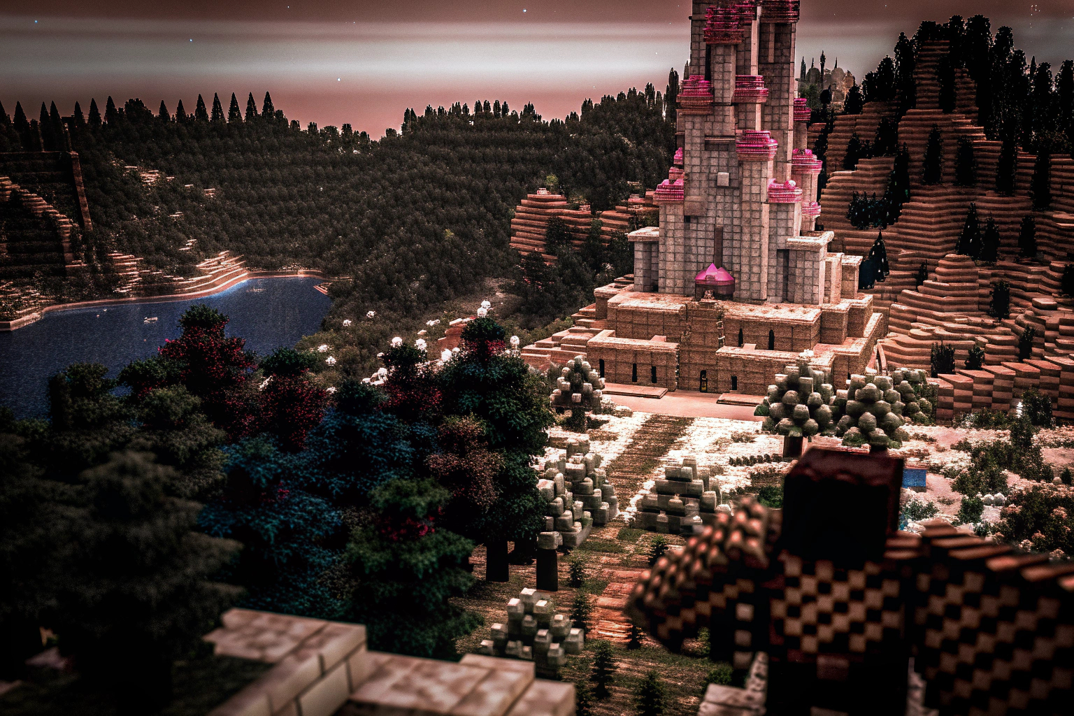 Minecraft Welt mit Schloss