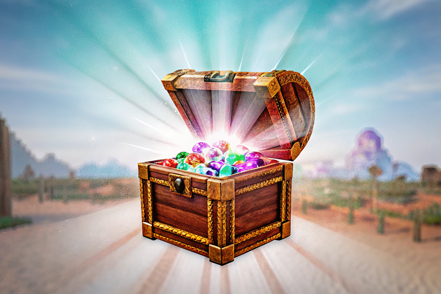 Eine digitale Lootbox in einem Videospiel, die verschiedene Power-Ups enthält. Digitale Lootbox im Spiel