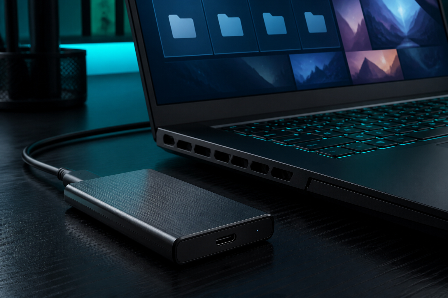 Externe SSD für Gaming-Backup von Spielständen und Mods