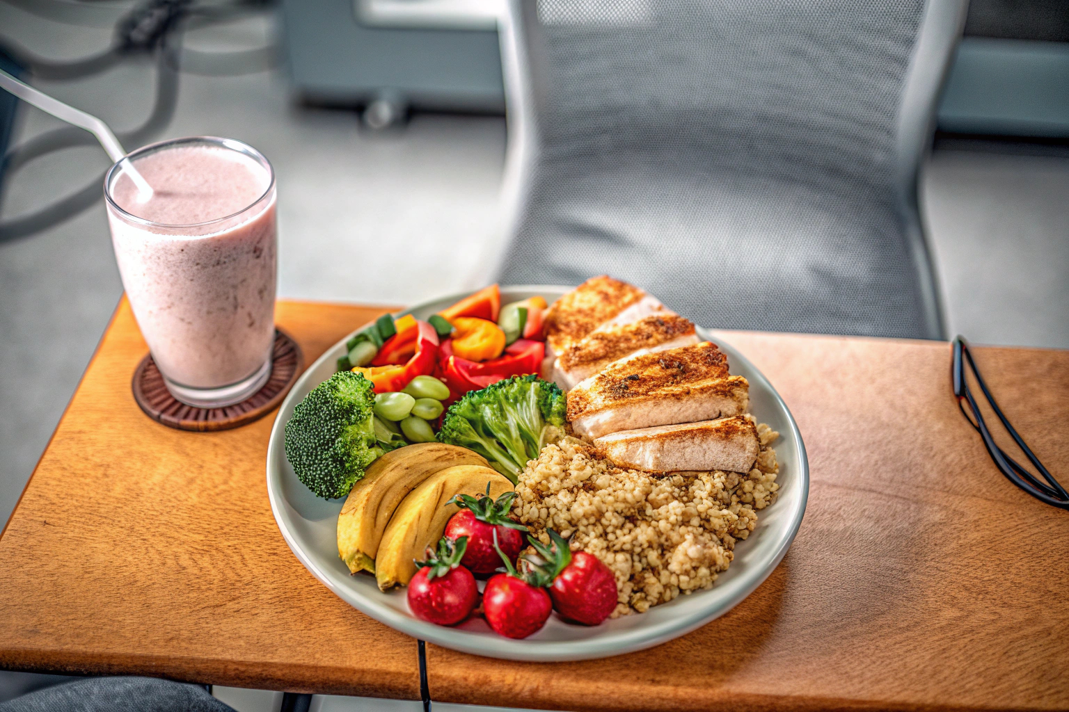 Eine gesunde Mahlzeit, die auf die Bedürfnisse von E-Sportlern abgestimmt ist. Gesunde Mahlzeit für E-Sportler