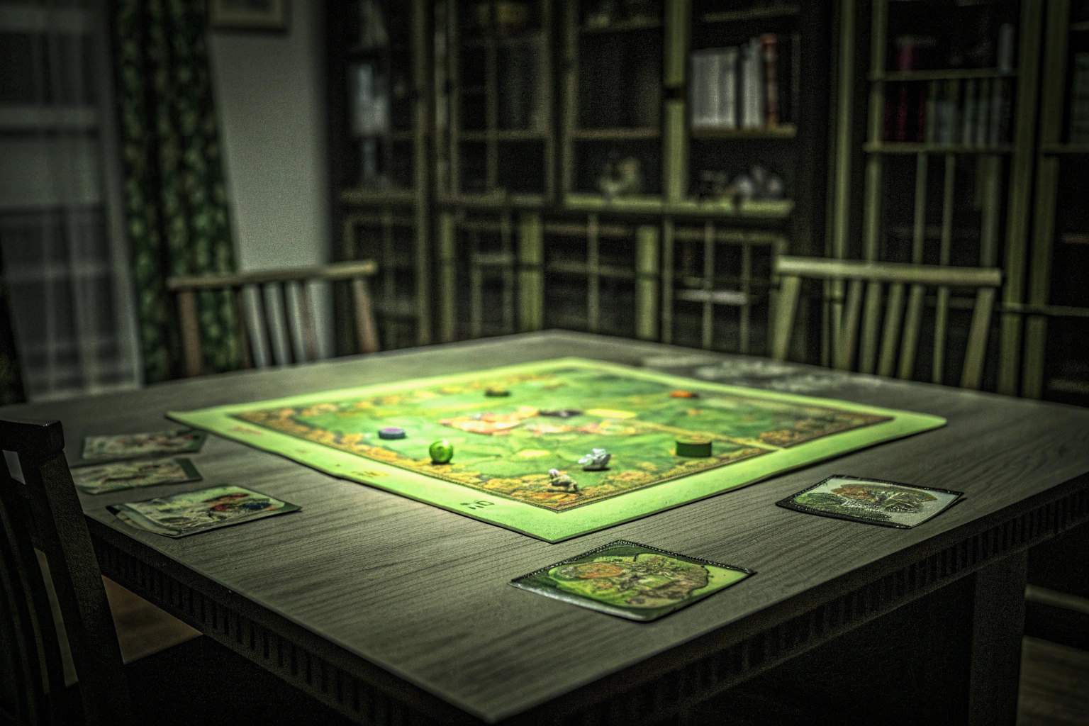 Eine Gruppe von Erwachsenen, die gemeinsam ein Brettspiel spielen. Erwachsene beim Brettspiel