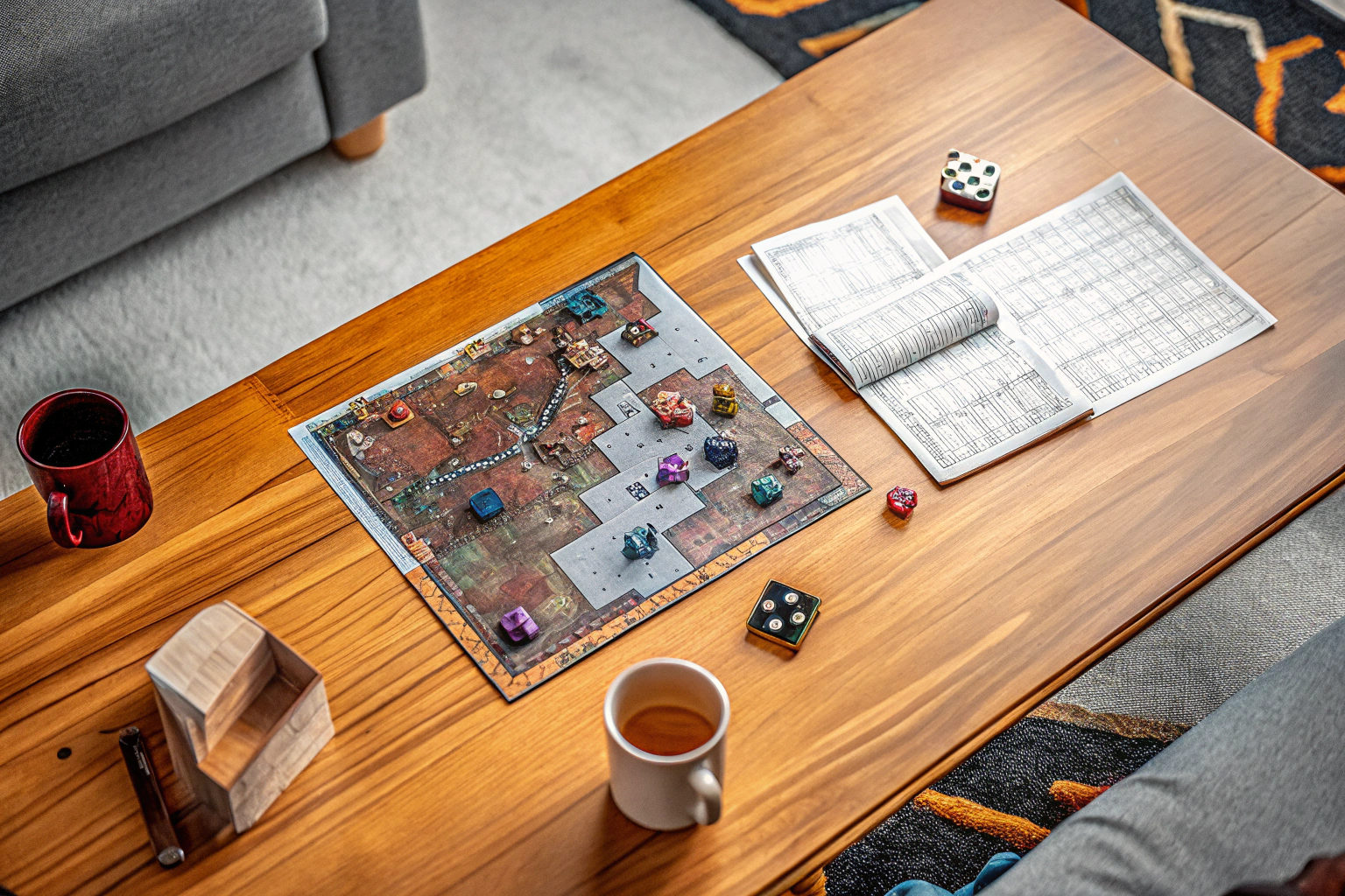 Freunde spielen ein Tischrollenspiel