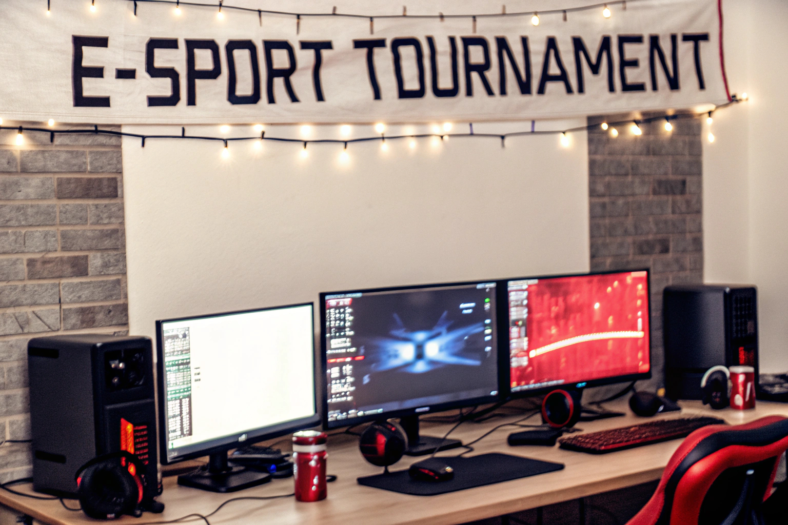 Eine Gruppe von Gamern, die zusammen an einem Online-Turnier teilnehmen. Gaming Community