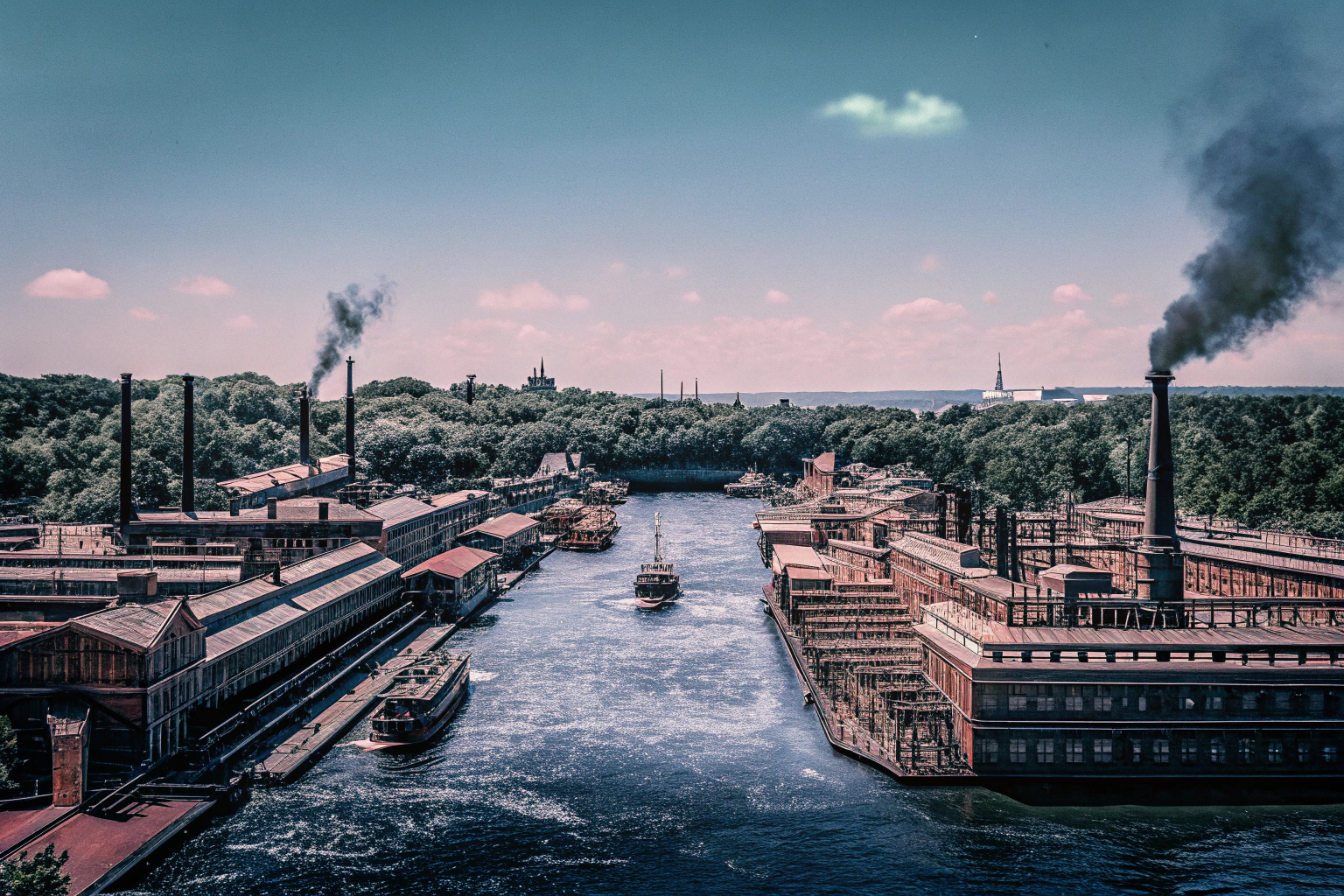 Eine lebendige Stadt aus Anno 1800, die auf der PS5 aufgebaut wird. Anno 1800 PS5 Stadtaufbau