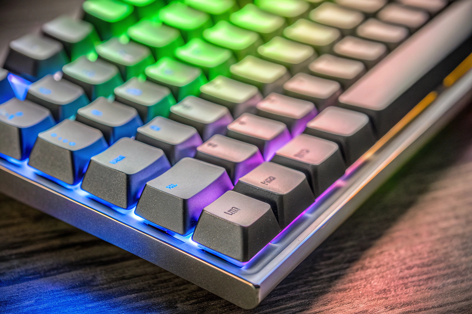 Eine mechanische Gaming-Tastatur mit RGB-Beleuchtung Mechanische Gaming-Tastatur