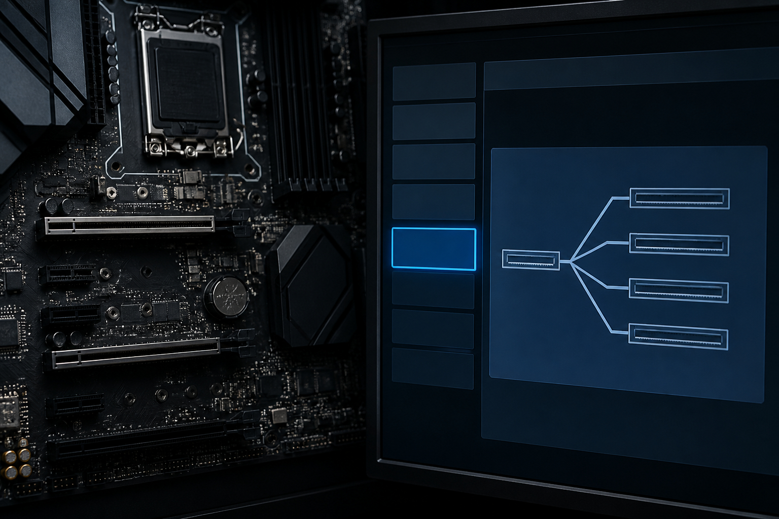 BIOS-Einstellung PCIe-Bifurkation x4x4x4x4