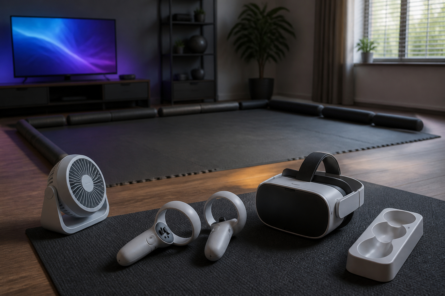 Kabelloses Mixed-Reality-Headset beim sicheren VR-Gaming